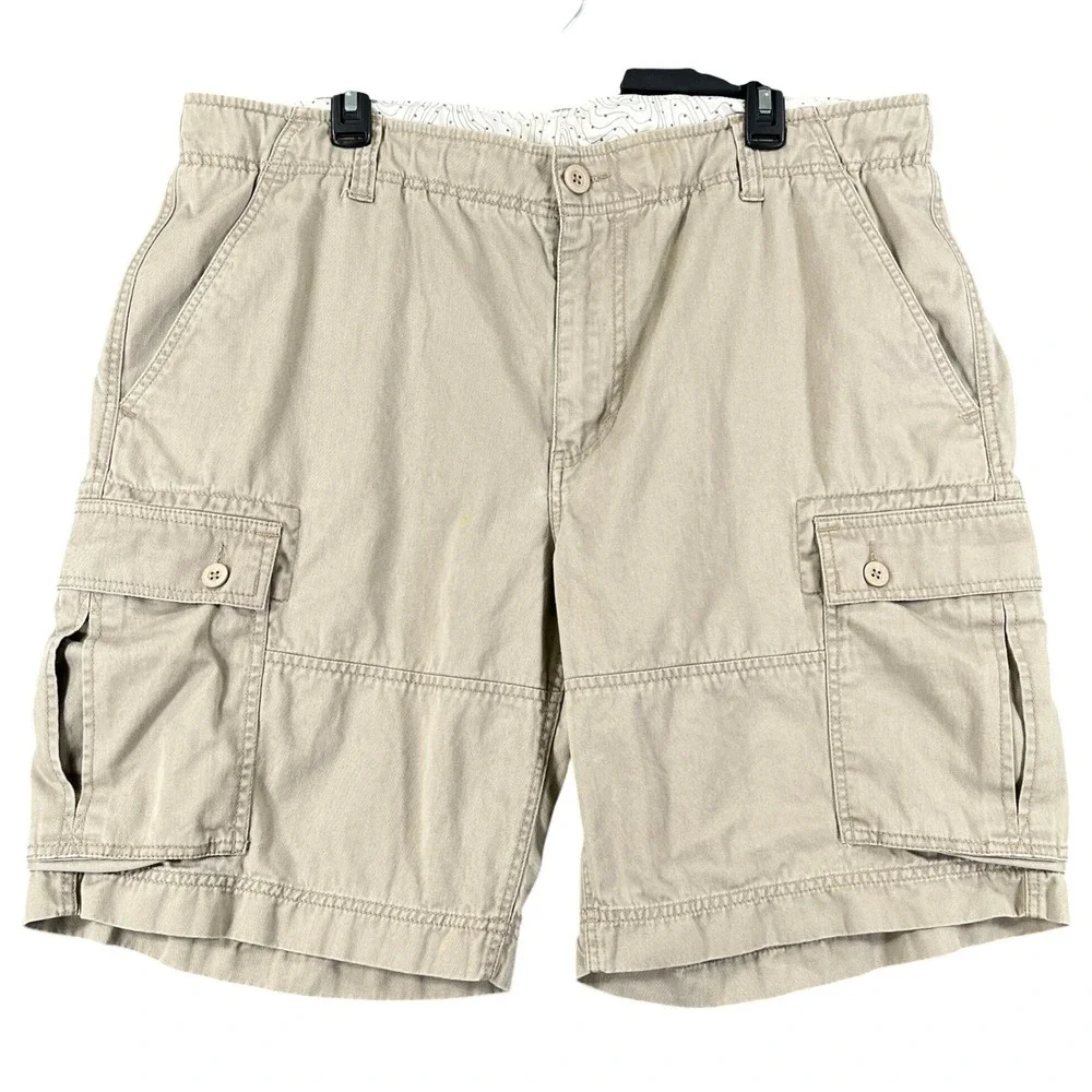 The North Face Cargo Shorts Mens 40 Khaki Cotton Multi Pocket Utility Hiking